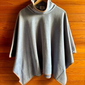 Tuckernuck Leather Trim Funnel Neck Piper Poncho Slate Gray Like new condition